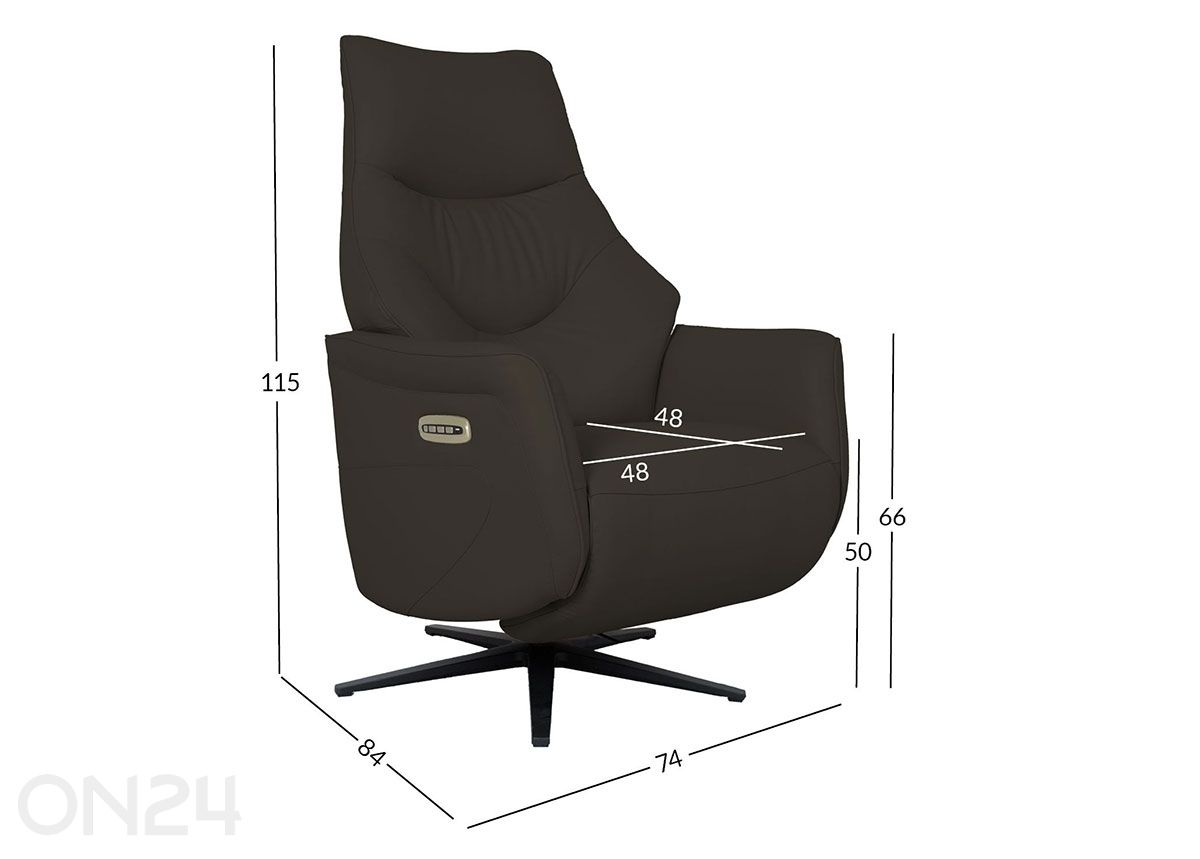 Nojatuoli Dayana Recliner (sähköinen) kuvasuurennos mitat