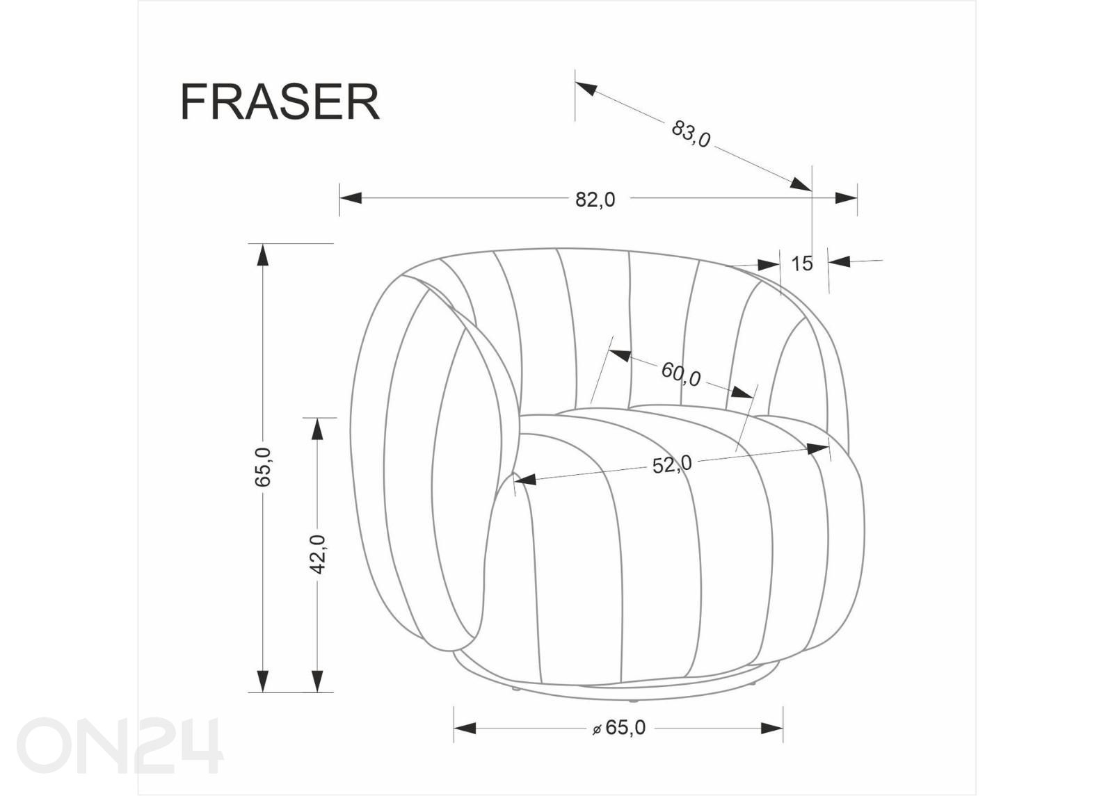 Nojatuoli Fraser kuvasuurennos mitat