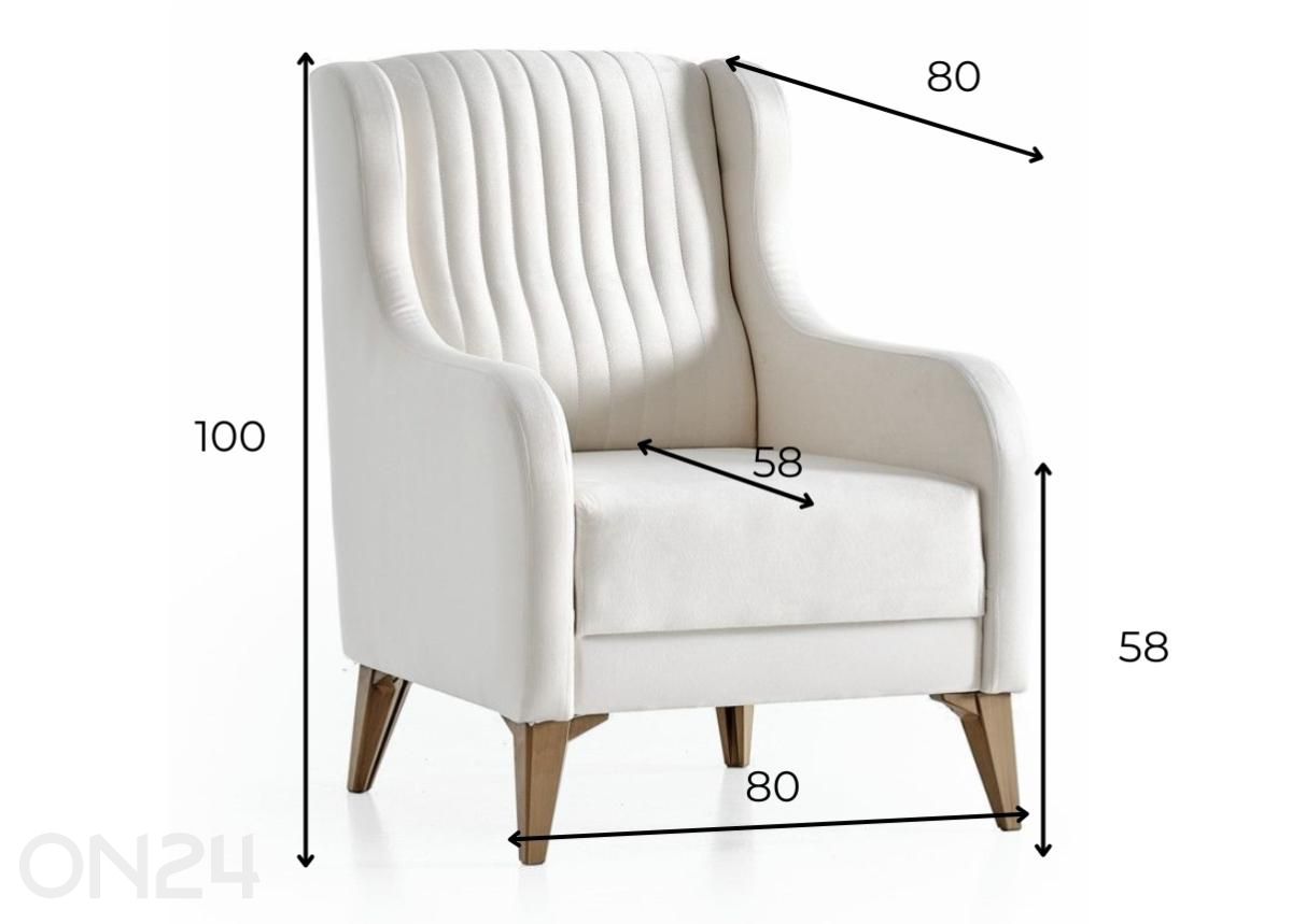 Nojatuoli Lanza kuvasuurennos mitat