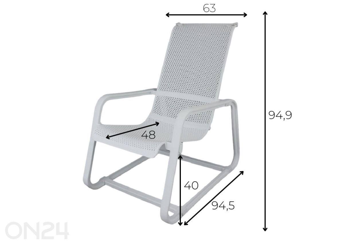 Nojatuoli Lounger In&Out valkoinen kuvasuurennos mitat