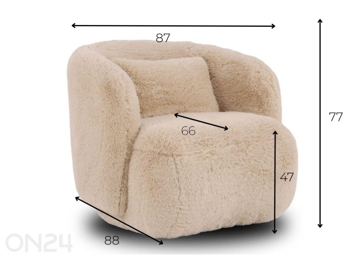 Nojatuoli Lounger, vaaleanbeige kuvasuurennos mitat