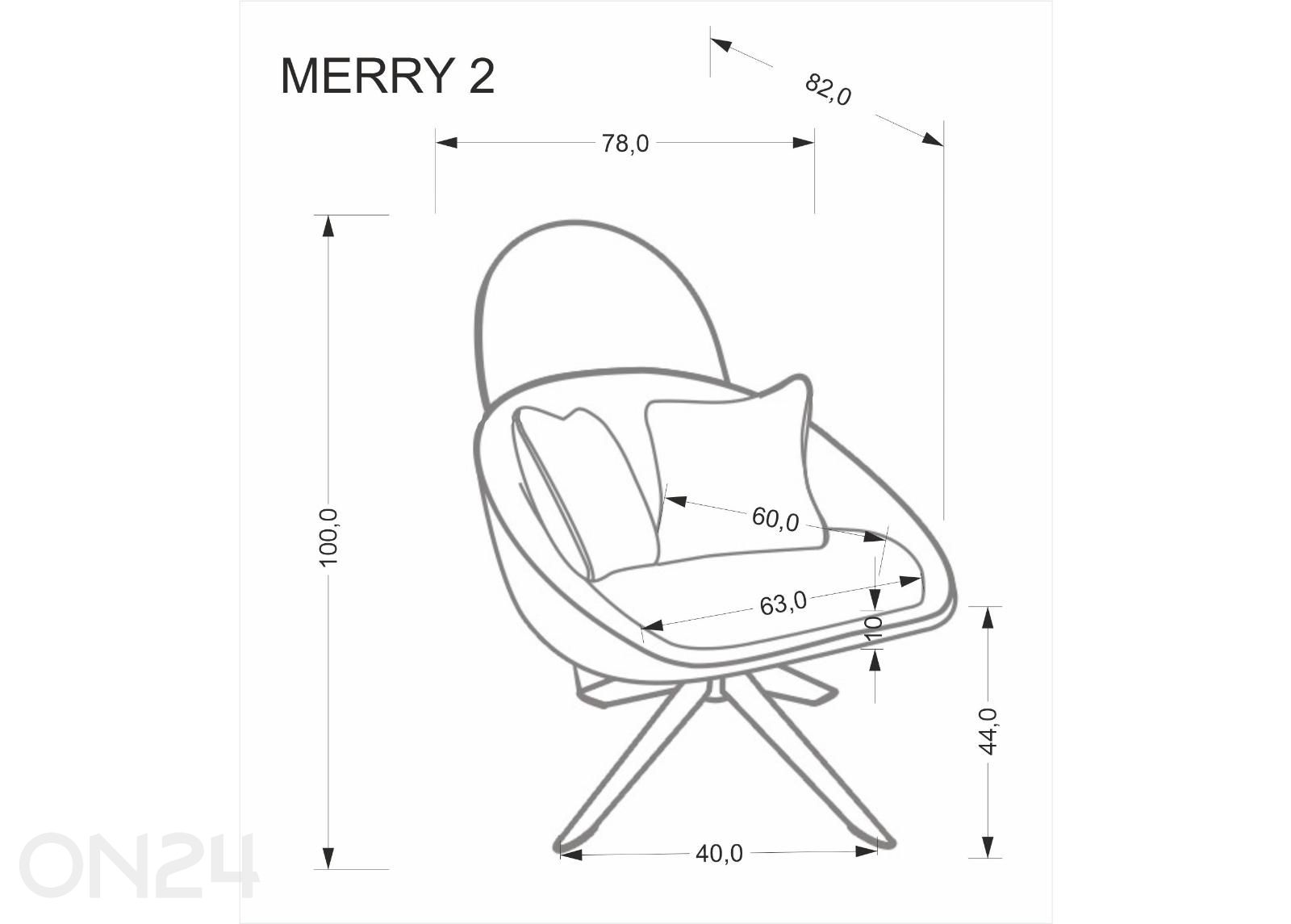 Nojatuoli Merry 2 kuvasuurennos mitat