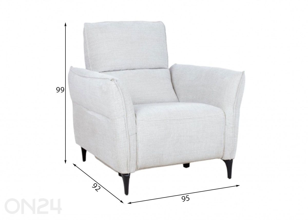 Nojatuoli Miami Recliner (sähköinen) kuvasuurennos mitat