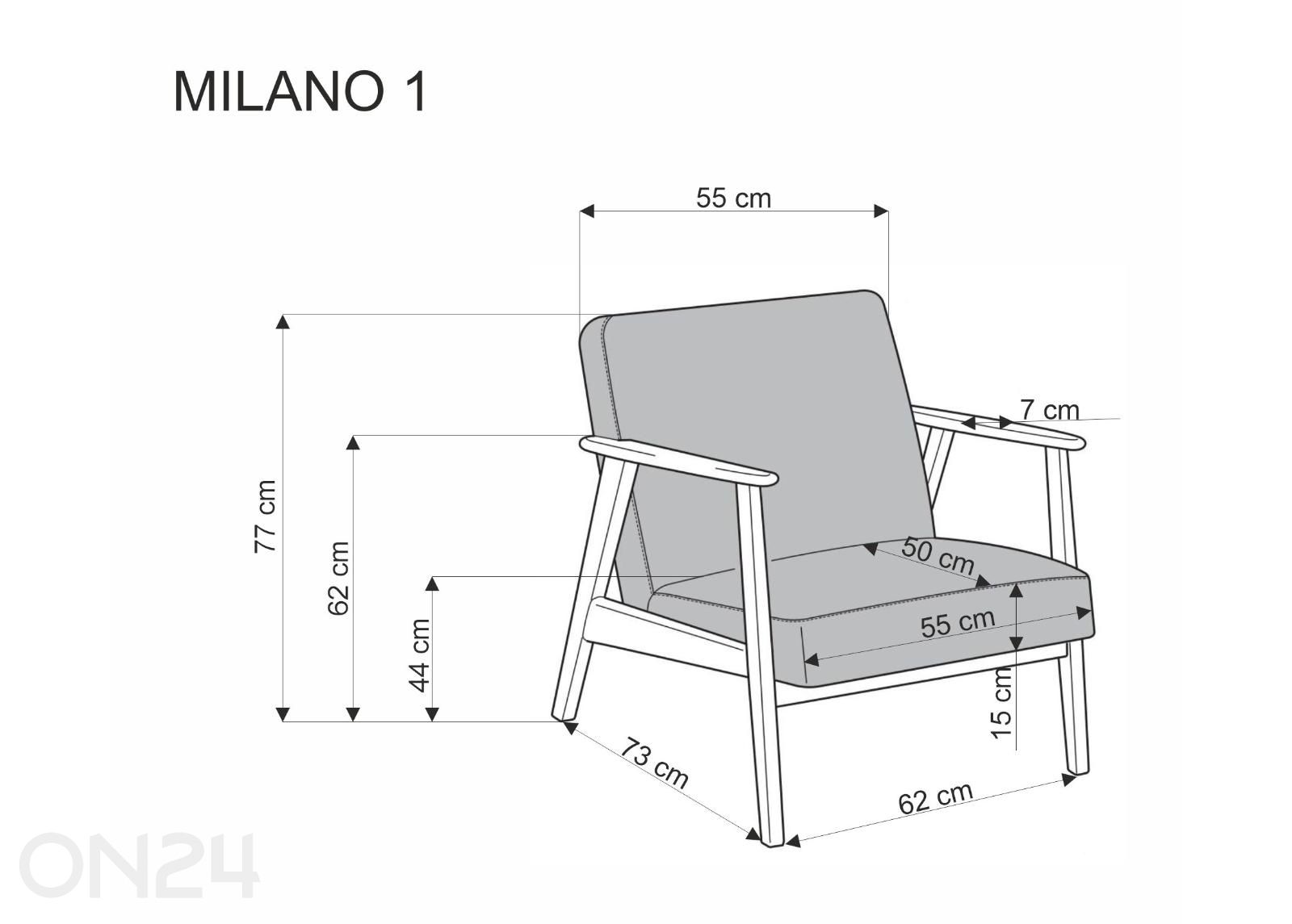 Nojatuoli Milano kuvasuurennos mitat