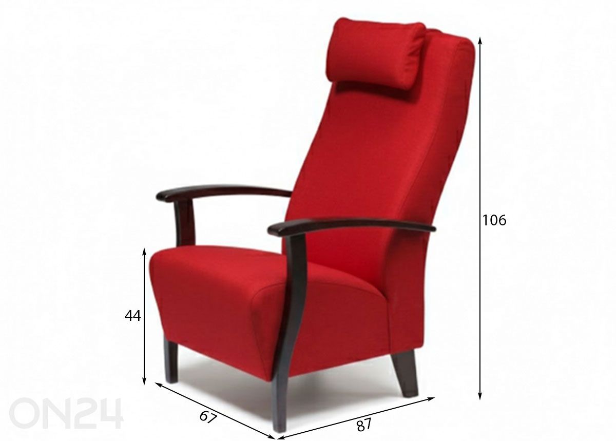 Nojatuoli Mira 5 kuvasuurennos mitat