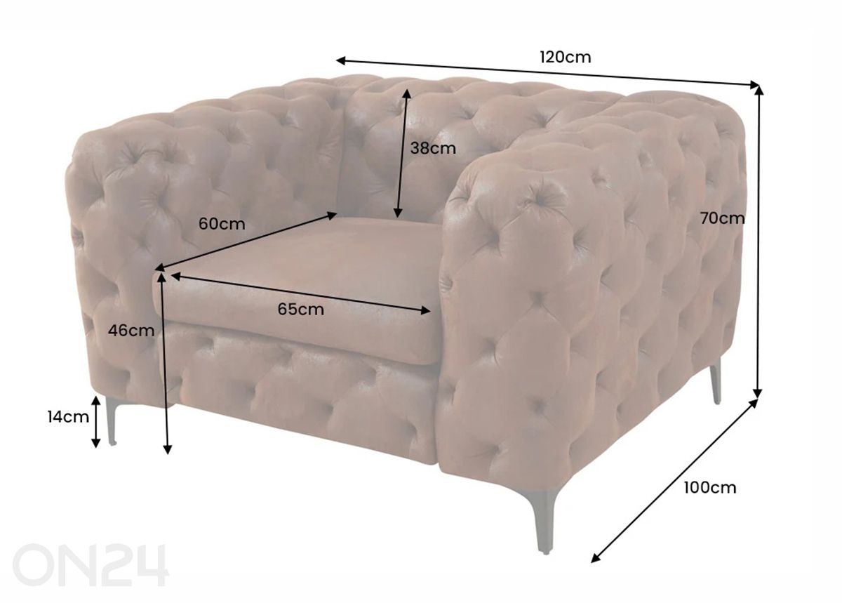 Nojatuoli Modern Baroque kuvasuurennos mitat