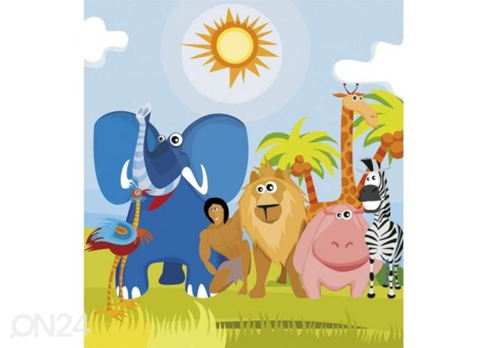 Non-woven kuvatapetti African animals 225x250 cm kuvasuurennos
