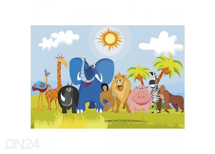 Non-woven kuvatapetti African animals 375x250 cm kuvasuurennos