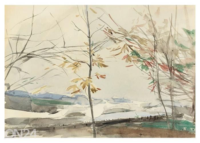 Non-woven kuvatapetti Autumn Landscape with Trees by Giovanni Boldini 368x254 cm kuvasuurennos