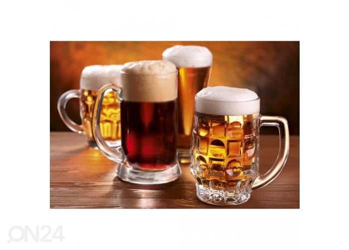 Non-woven kuvatapetti Beer mugs 375x250 cm kuvasuurennos