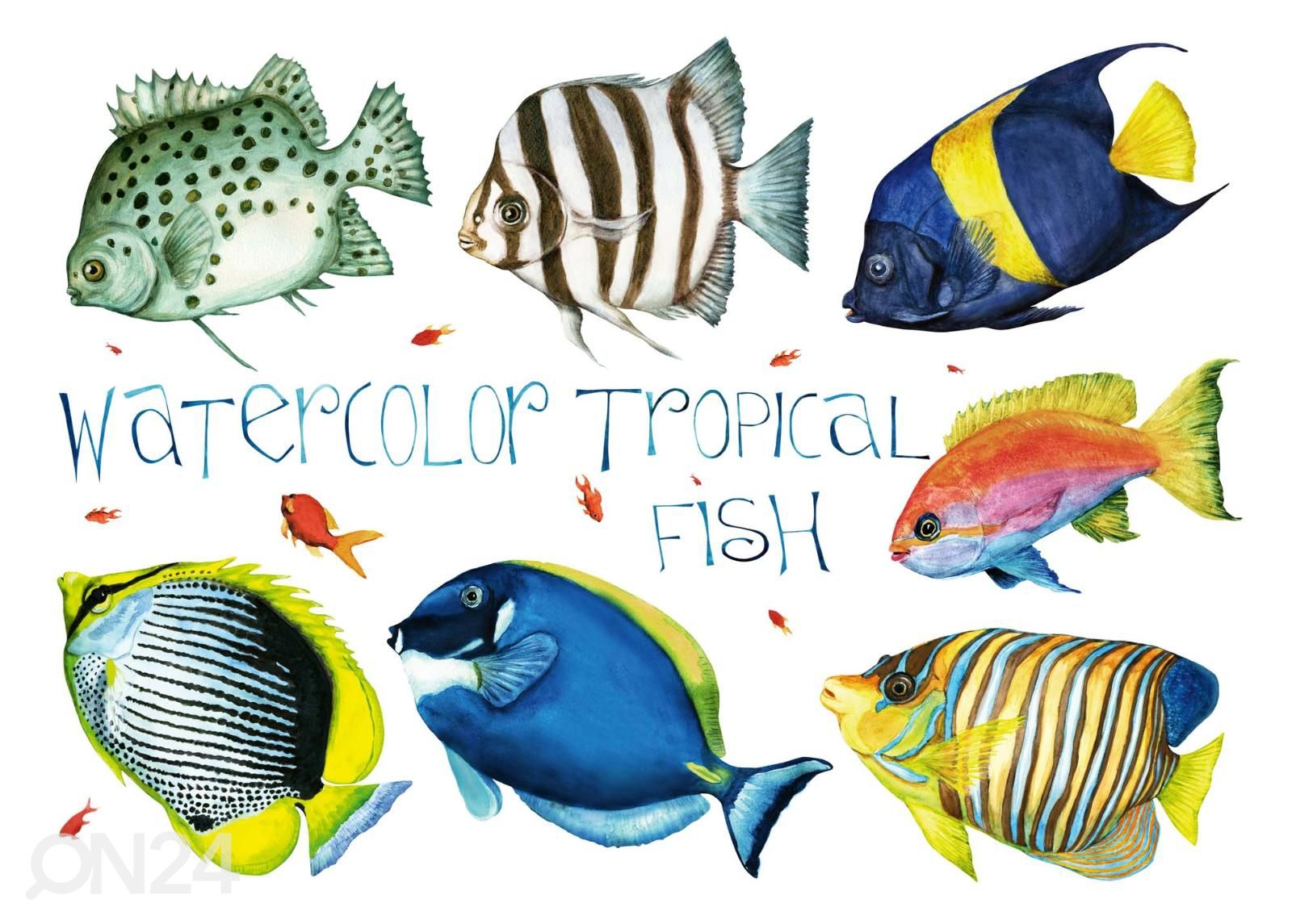 Non-woven kuvatapetti Beige Tropical Fishes kuvasuurennos