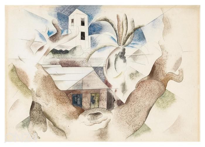 Non-woven kuvatapetti Bermuda Landscape 1 by Charles Demuth 400x260 cm kuvasuurennos