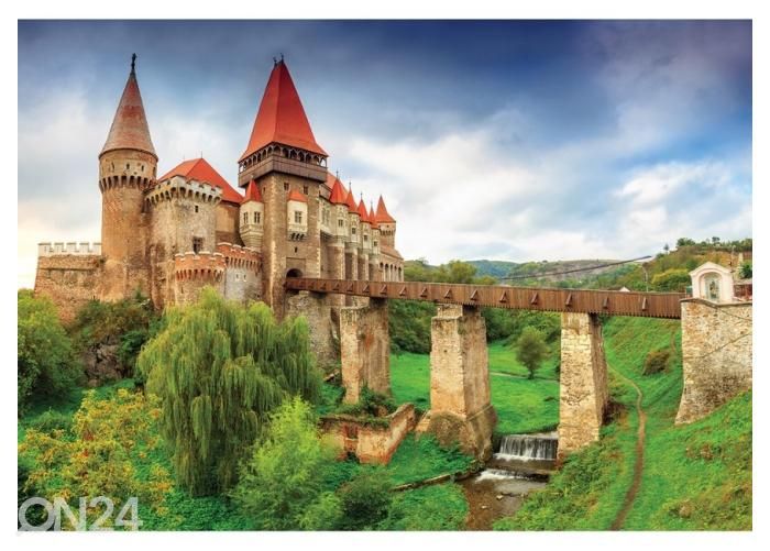 Non-woven kuvatapetti Corvin Castle with Wooden Bridge 368x254 cm kuvasuurennos