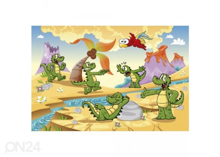 Non-woven kuvatapetti Crocodiles 375x250 cm kuvasuurennos