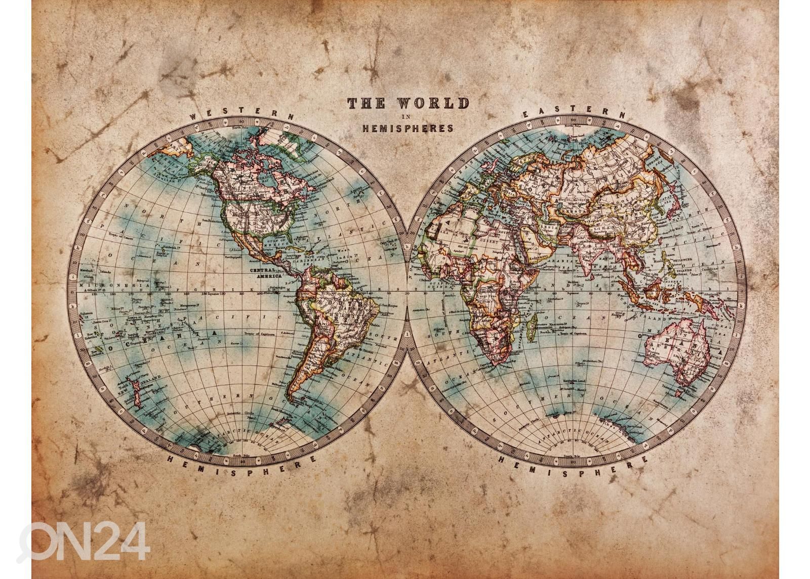 Non-woven kuvatapetti Hemispheres Of Earth kuvasuurennos