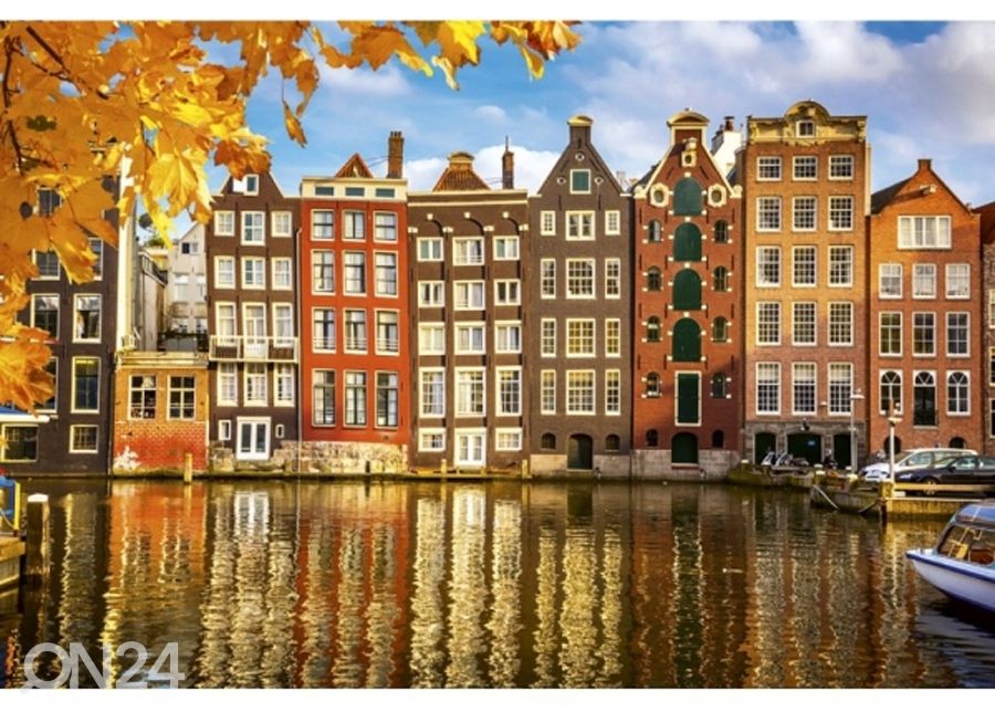 Non-woven kuvatapetti Houses in amsterdam 150x250 cm kuvasuurennos