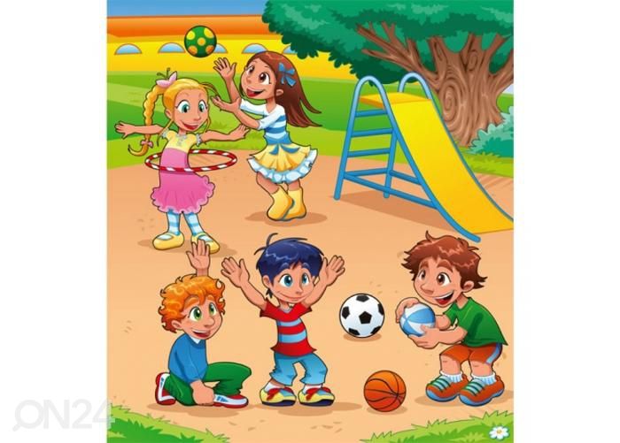 Non-woven kuvatapetti Kids in playground 225x250 cm kuvasuurennos