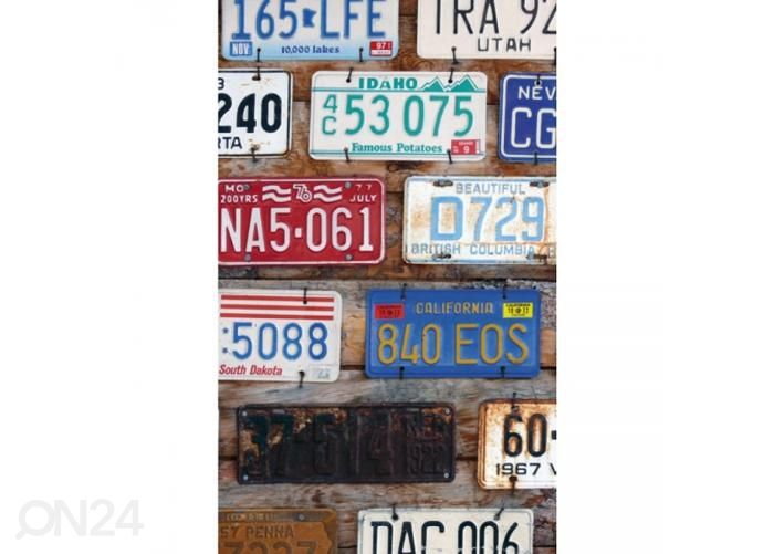 Non-woven kuvatapetti Plate numbers 150x250 cm kuvasuurennos