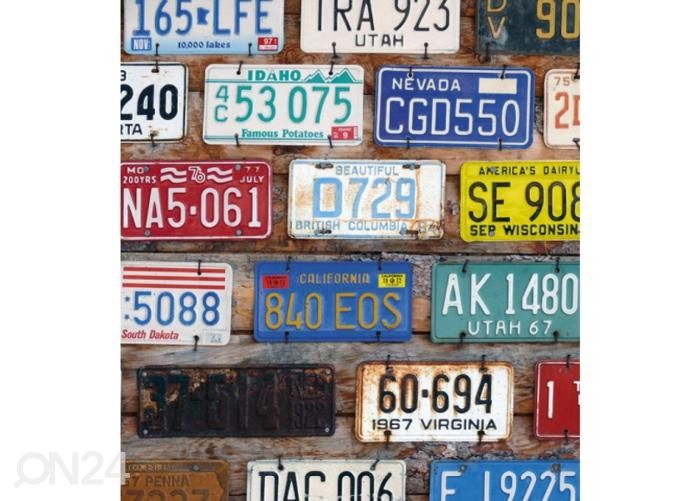 Non-woven kuvatapetti Plate numbers 225x250 cm kuvasuurennos