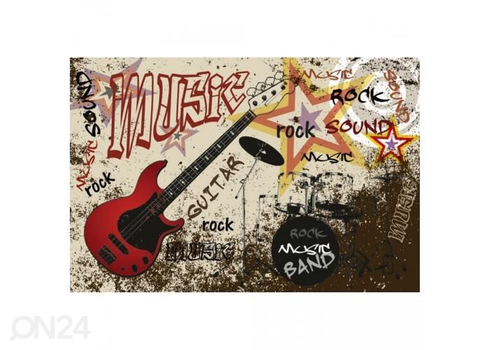 Non-woven kuvatapetti Red guitar 375x250 cm kuvasuurennos