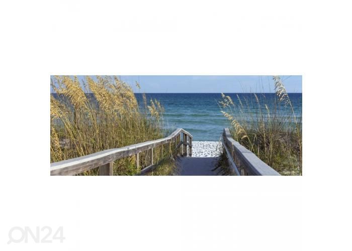 Non-woven kuvatapetti Sandy boardwalk 375x150 cm kuvasuurennos