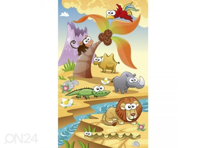 Non-woven kuvatapetti Savannah animals 150x250 cm kuvasuurennos