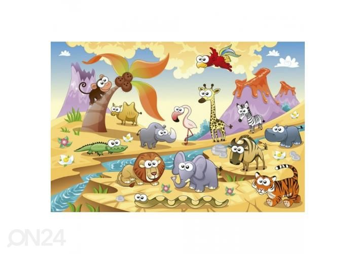 Non-woven kuvatapetti Savannah animals 375x250 cm kuvasuurennos