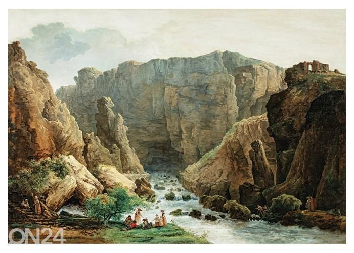 Non-woven kuvatapetti The Spring At Fontaine De Vaucluse by Hubert Robert 416x290 cm kuvasuurennos
