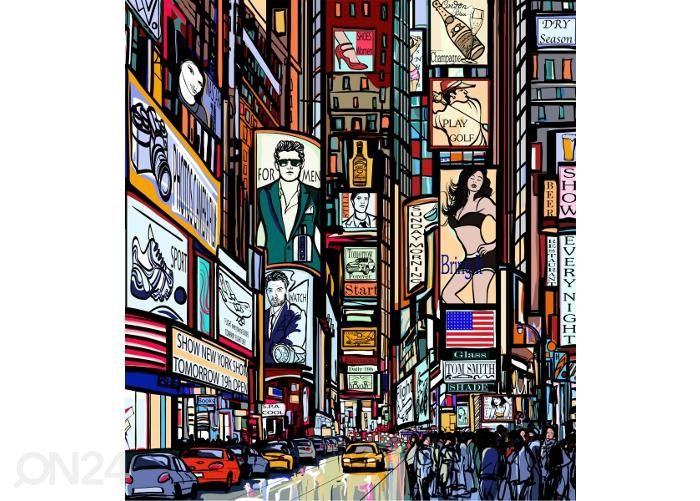 Non-woven kuvatapetti Times Square 225x250 cm kuvasuurennos