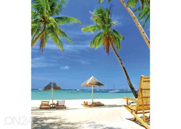 Non-woven kuvatapetti Tropical beach 225x250 cm kuvasuurennos