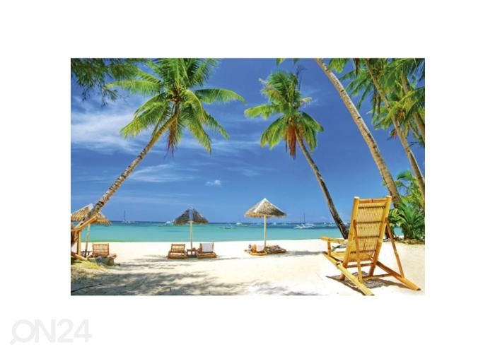 Non-woven kuvatapetti Tropical beach 375x250 cm kuvasuurennos