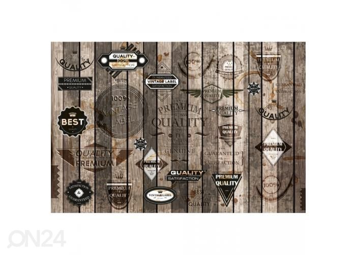 Non-woven kuvatapetti Vintage labels 375x250 cm kuvasuurennos