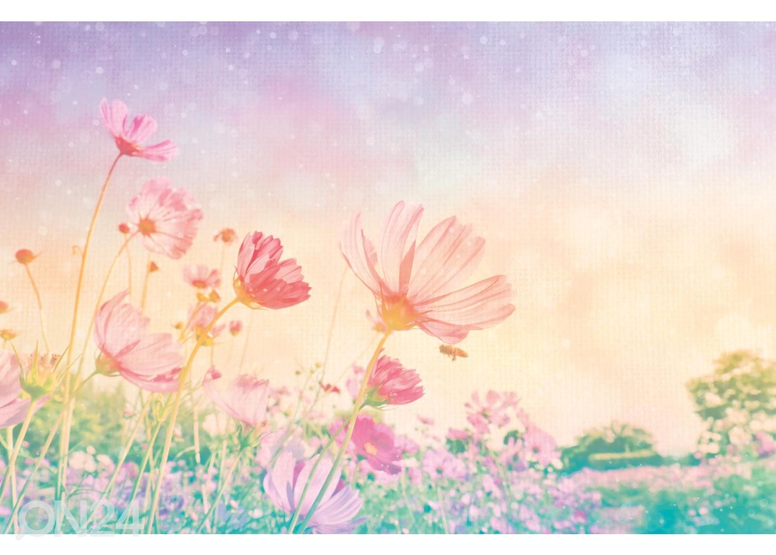 Non-woven kuvatapetti Vintage Pastel Flowers kuvasuurennos