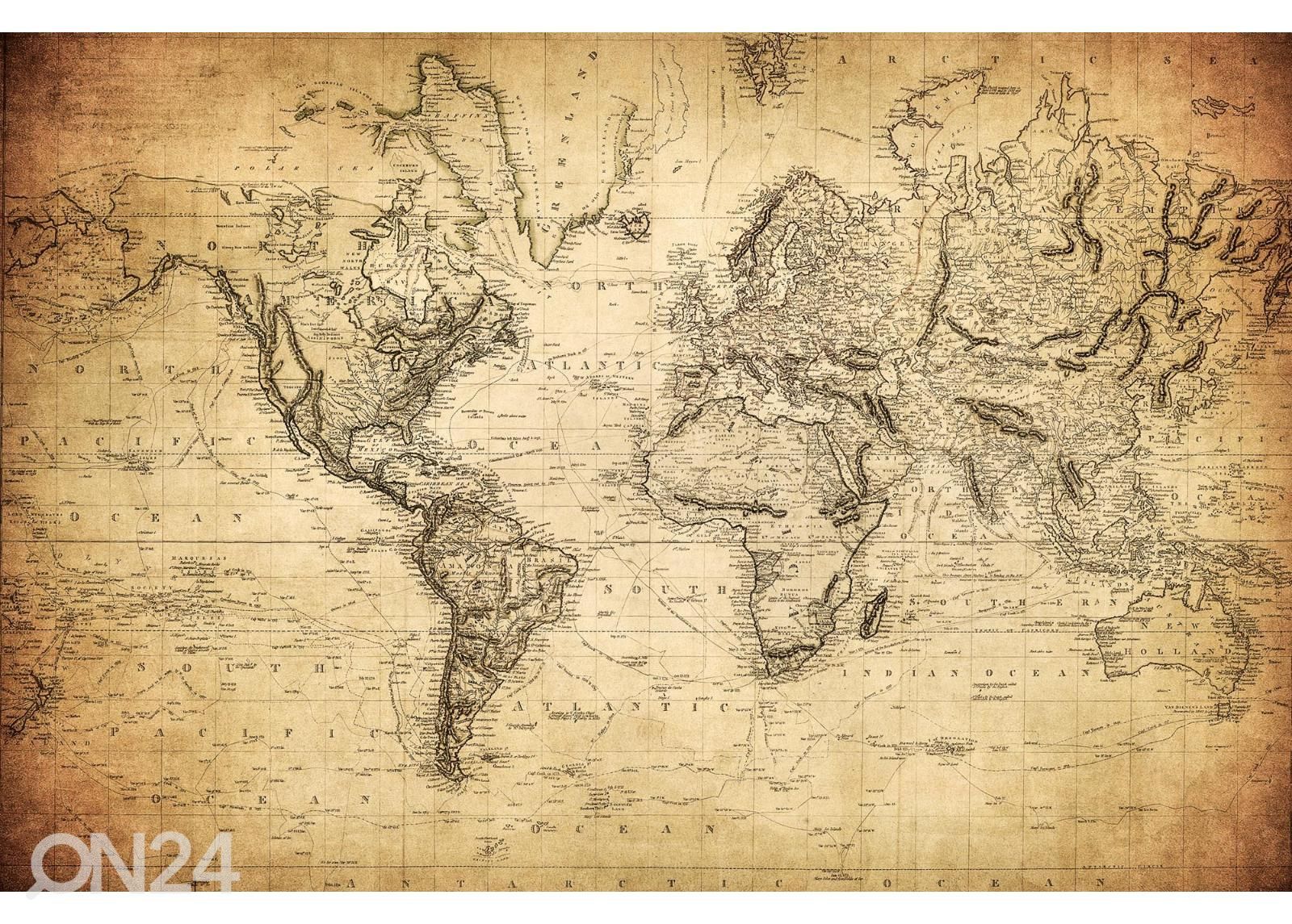 Non-woven tapetti Map From 1814 kuvasuurennos