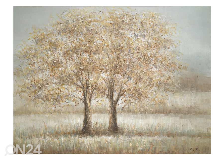 Öljymaalaus Kaksi puuta 90x120 cm kuvasuurennos