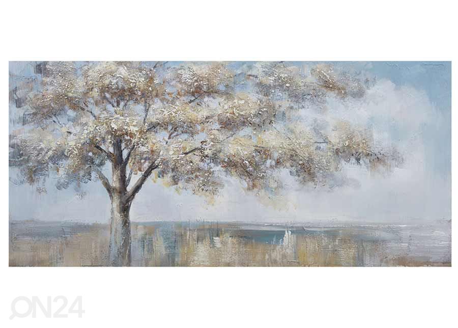 Öljyvärimaalaus Yksinäinen puu 70x150 cm kuvasuurennos