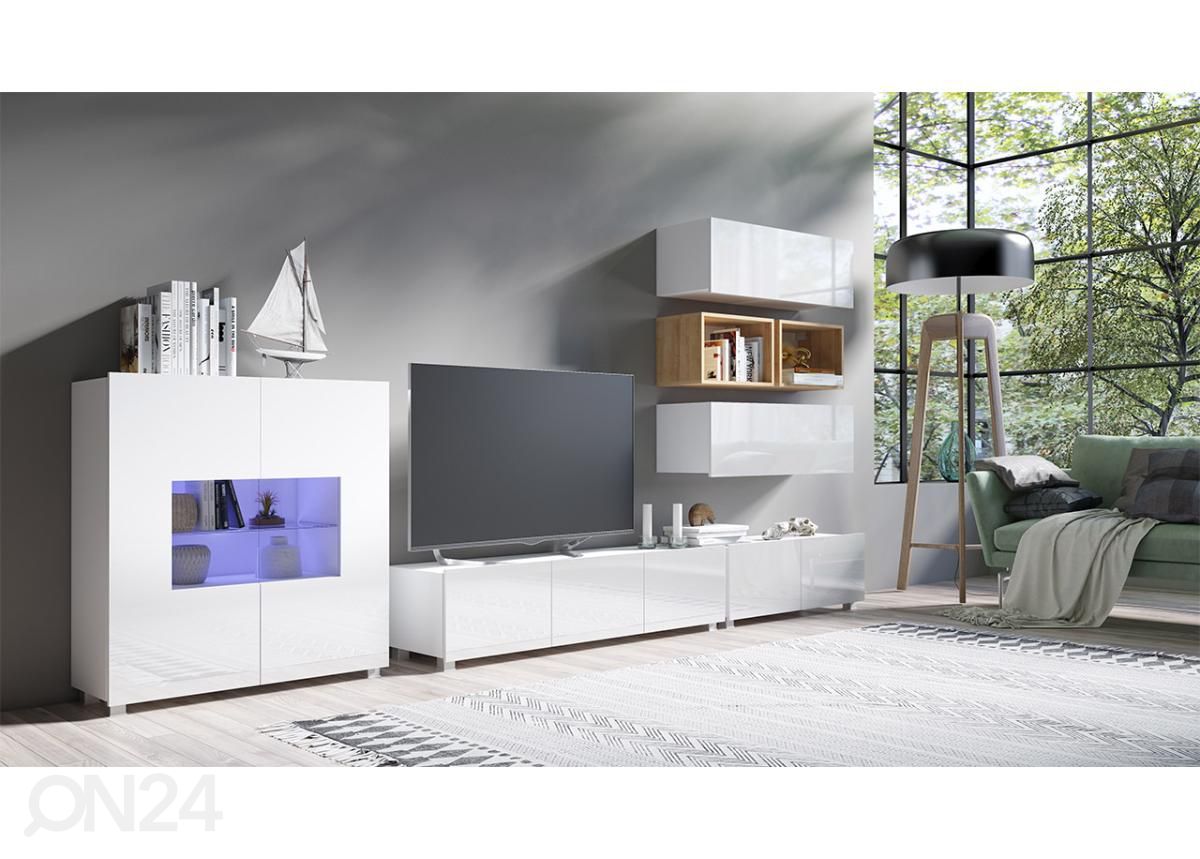 Olohuoneen kalusteryhmä 350 cm + LED-valaistus kuvasuurennos