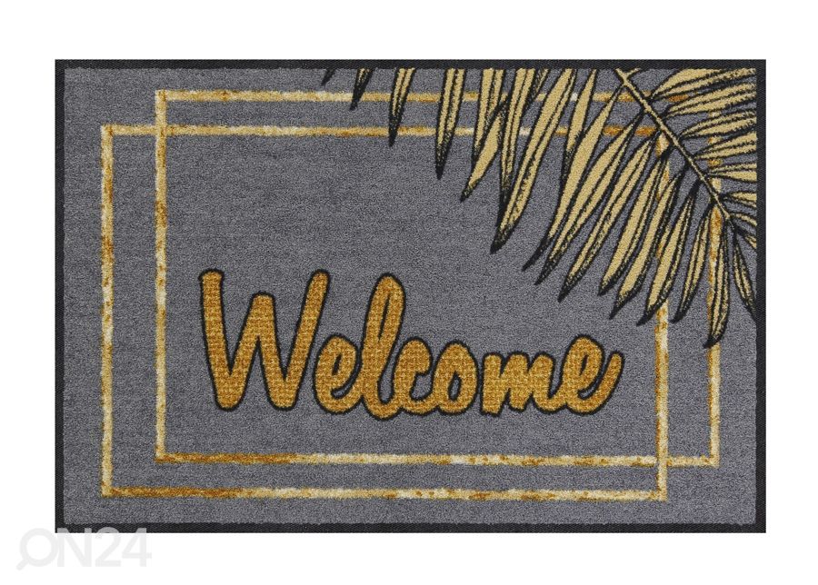 Ovimatto Welcome Gold Leaves 50x75 cm kuvasuurennos