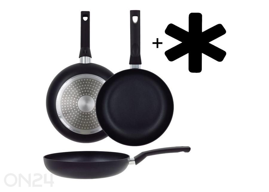 Paistinpannu Black Ceramic Ø 26 cm + pannusuoja, lasikansi, keraaminen ja induktio kuvasuurennos