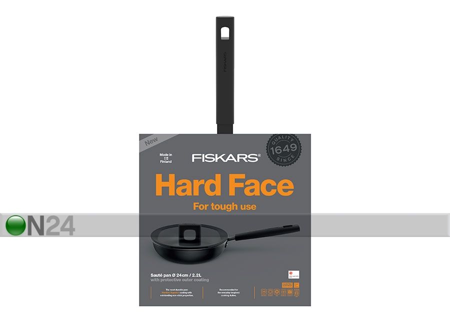 Paistinpannu + kansi FISKARS HARD FACE Ø 24 cm kuvasuurennos