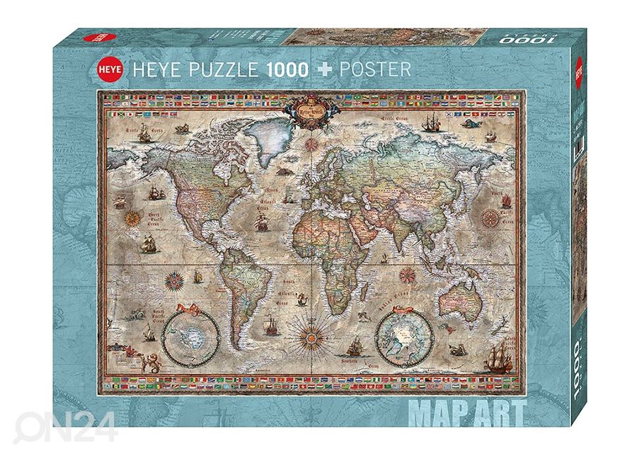 Palapeli Retro world 1000 osa kuvasuurennos