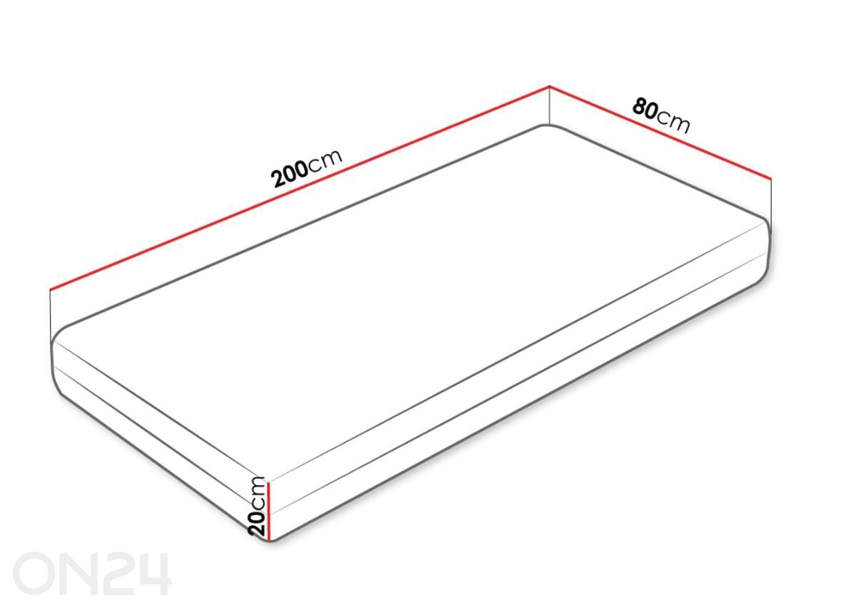 Patja Comfort 80x200 cm kuvasuurennos mitat