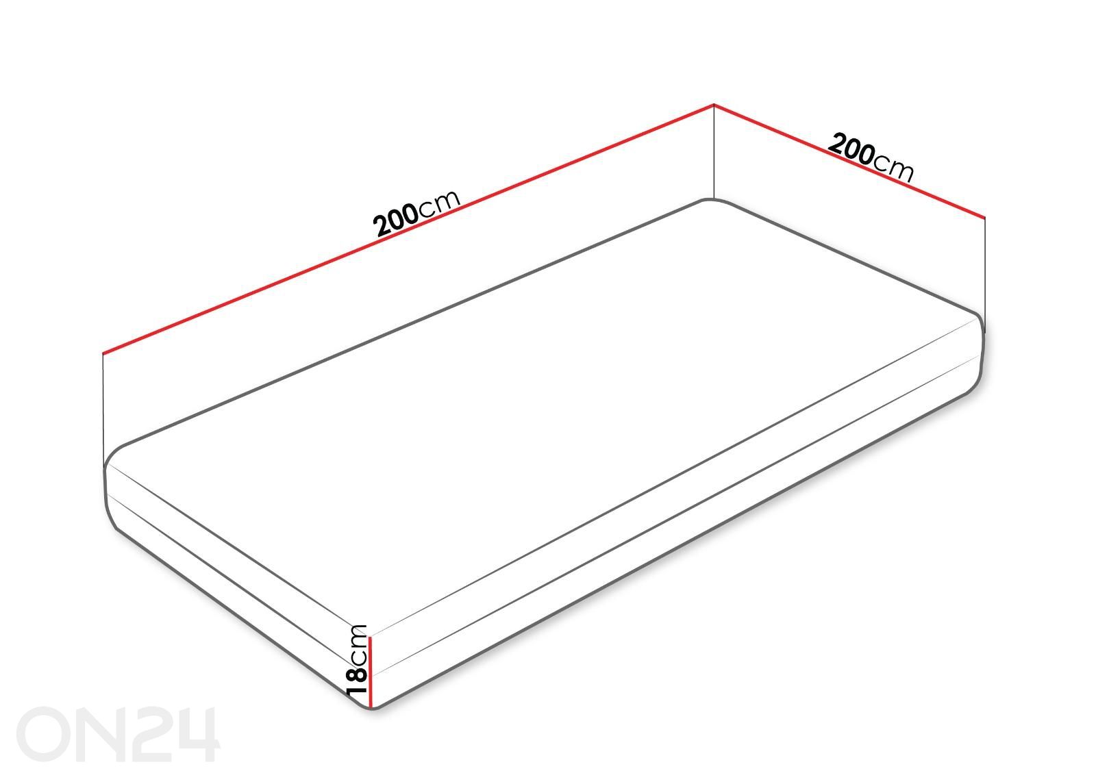 Patja Venus 200x200 cm kuvasuurennos mitat