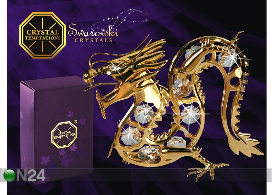 Patsas kullatuilla Swarovski kristalleilla LOHIKÄÄRME kuvasuurennos