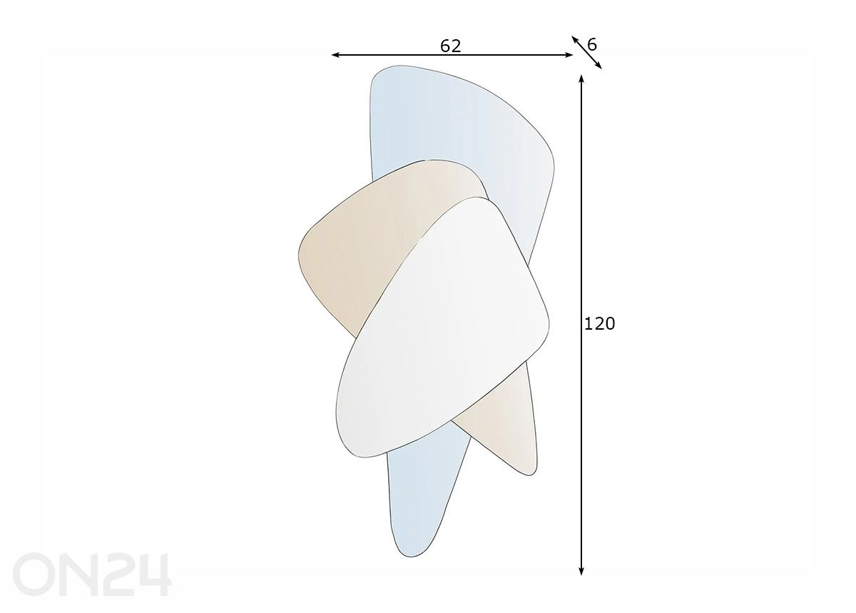 Peili Geometric kuvasuurennos mitat