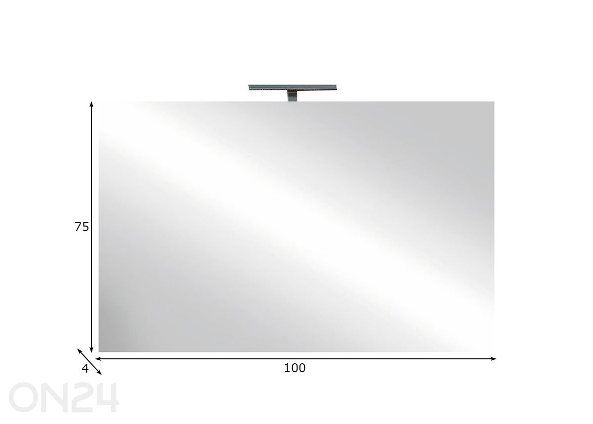Peili LED-valaistuksella Jupiter 100 cm kuvasuurennos mitat