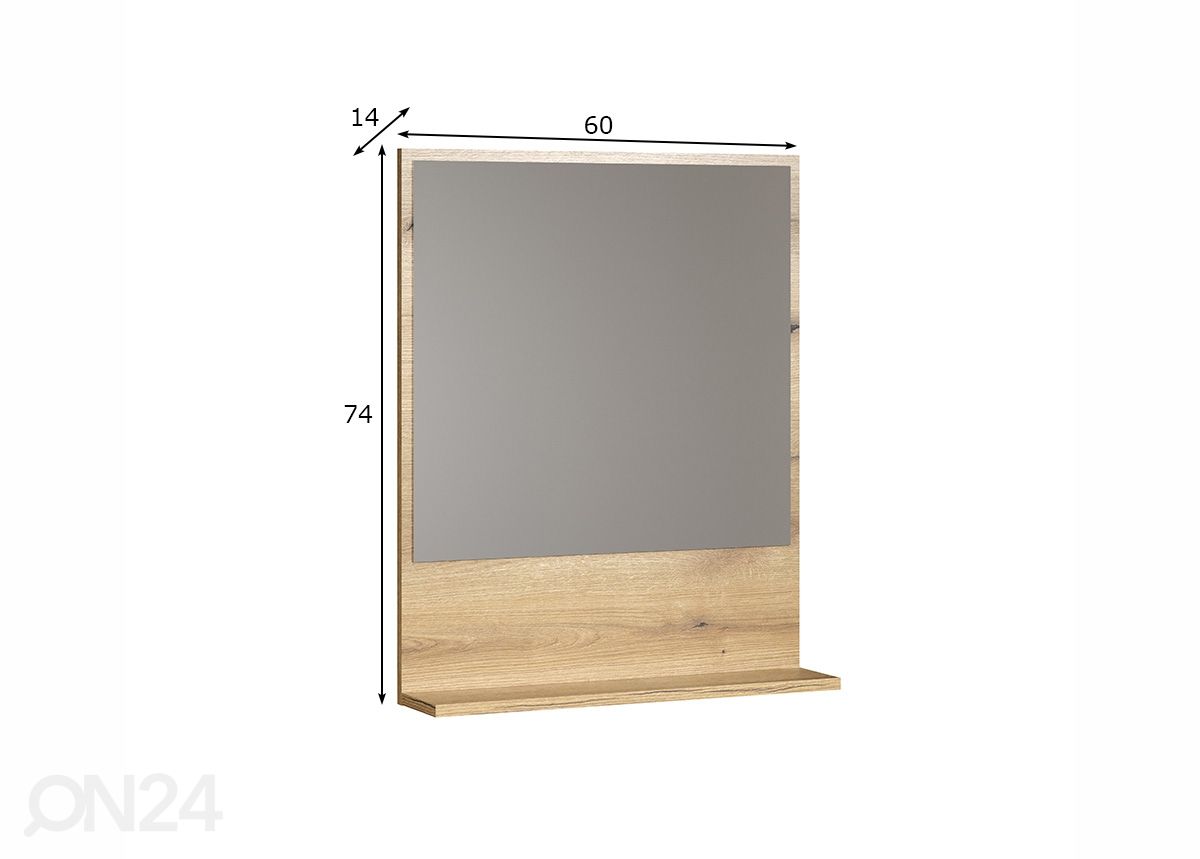 Peili Pure Bliss 60x74 cm kuvasuurennos mitat