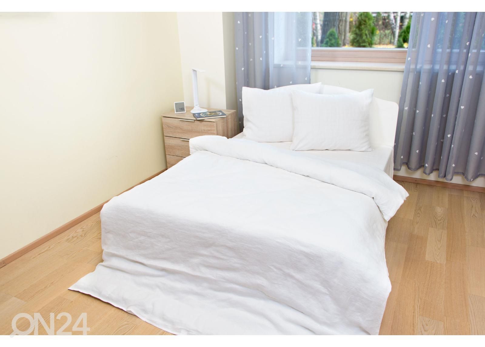 Pellava aluslakana valkoinen 240x220 cm kuvasuurennos