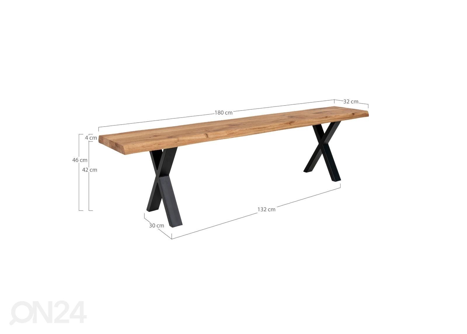 Penkki Toulouse 180 cm kuvasuurennos mitat