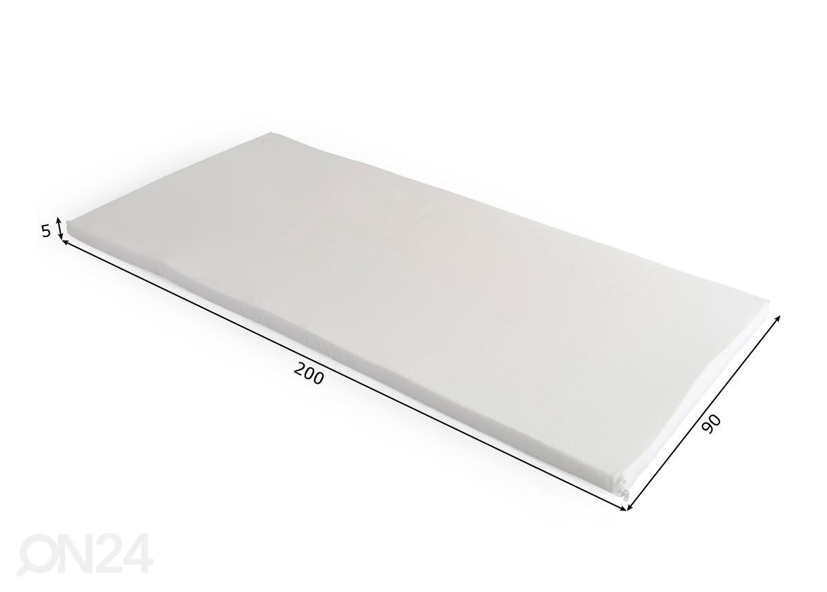Petauspatja Alva 90x200x5 cm kuvasuurennos mitat